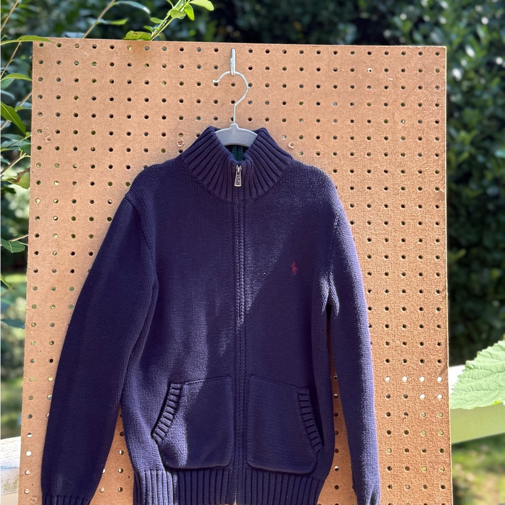Polo by Ralph Lauren Navy Kids Full Zip Sweater